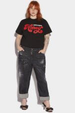 Dsquared2 Iconic Honey Black Wash Curvy Baggy Jeans