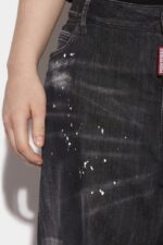 Dsquared2 Iconic Honey Black Wash Curvy Baggy Jeans - Image 4