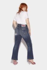 Dsquared2 Iconic Honey Dark Wash High Waisted Bell Bottom Jeans - Image 2