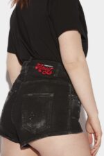 Dsquared2 Iconic Honey High Waist Hot Pants D2 BLACK - Image 5