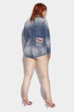Dsquared2 Iconic Honey High Waist Hot Pants D2 BLUE - Image 2