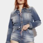 Dsquared2 Iconic Honey High Waist Hot Pants D2 BLUE