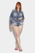 Dsquared2 Iconic Honey High Waist Hot Pants D2 BLUE - Image 3