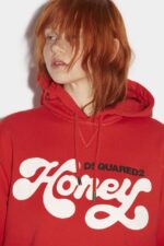 Dsquared2 Iconic Honey Hoodie RED/BLACK - Image 3