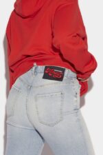 Dsquared2 Iconic Honey Light Wash High Waisted Bell Bottom Jeans - Image 5