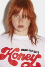 Dsquared2 Iconic Honey T-Shirt WHITE/BLACK - Image 4