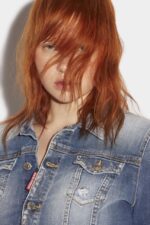Dsquared2 Iconic Honey Twiggy Jean Jacket D2 BLUE - Image 3