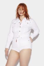 Dsquared2 Iconic Honey Twiggy Jean Jacket D2 WHITE - Image 3