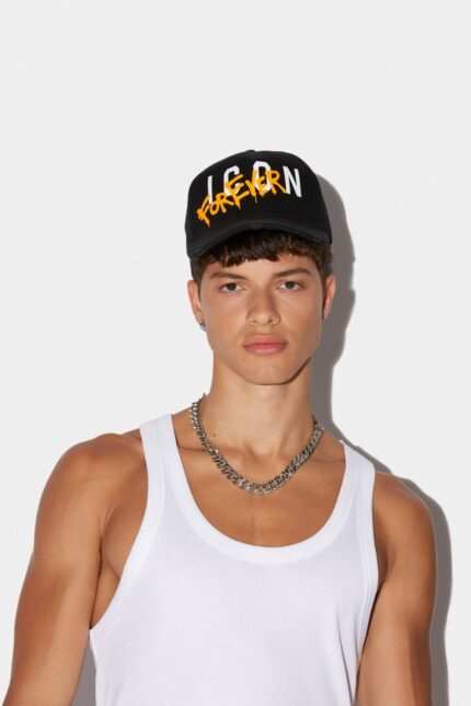 Dsquared2 Iconic Icon Forever Baseball Cap BLACK/FANTASY