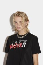 Dsquared2 Iconic Icon Forever Relax T-Shirt WHITE/BLACK - Image 3