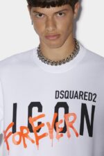 Dsquared2 Iconic Icon Forever Sweatshirt D2 WHITE/BLACK - Image 4