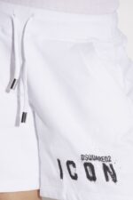 Dsquared2 Iconic Icon Spray Sweat Shorts WHITE/BLACK - Image 4
