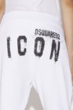 Dsquared2 Iconic Icon Spray Sweatpants WHITE/BLACK - Image 3