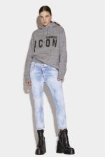 Dsquared2 Iconic Icon Spray Sweatshirt D2 GREY - Image 4