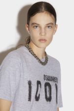 Dsquared2 Iconic Icon Spray T-Shirt D2 GREY - Image 3