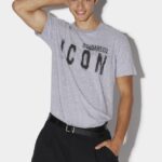 Dsquared2 Iconic Icon Spray T-Shirt GREY D2