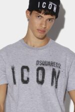 Dsquared2 Iconic Icon Spray T-Shirt GREY D2 - Image 4