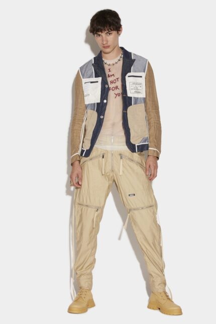 Dsquared2 Iconic IVORY/SAFARI Parachute Trousers D2