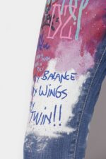 Dsquared2 Iconic L.A. Customized Graffiti Wash Skinny Dan Cropped Jeans - Image 5