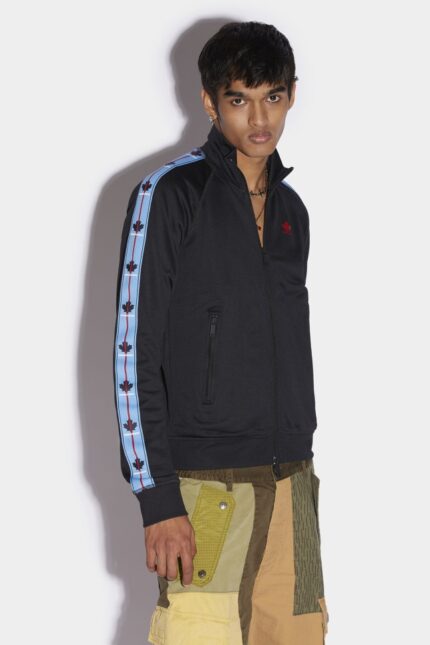 Dsquared2 Iconic Leaf Tape Zip Sweater