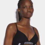 Dsquared2 Iconic Logo Leaf Triangle Bra BLACK/WHITE