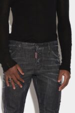 Dsquared2 Iconic Medium Clean Black Wash Sexy Twist Jeans - Image 4