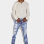 Dsquared2 Iconic Medium Super Ripped Bleach Wash Super Twinky Jeans