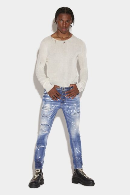 Dsquared2 Iconic Medium Super Ripped Bleach Wash Super Twinky Jeans