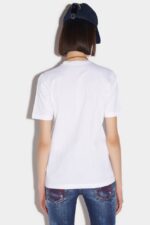 Dsquared2 Iconic Mini Icon T-Shirt WHITE/DARK FUXIA - Image 2
