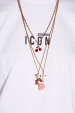Dsquared2 Iconic Mini Icon T-Shirt WHITE/DARK FUXIA - Image 4