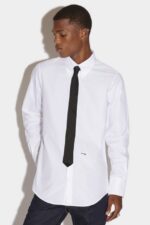 Dsquared2 Iconic Mini Logo 70's Shirt WHITE/LIGHT BLUE - Image 3