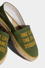 Dsquared2 Iconic OCHRE/GREEN One Life Organic Cotton Espadrilles D2 - Image 4