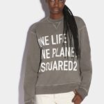 Dsquared2 Iconic One Life Organic Cotton Cool Sweatshirt D2 GREY