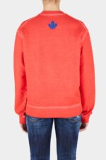 Dsquared2 Iconic One Life Organic Cotton Cool Sweatshirt D2 RED - Image 2
