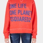 Dsquared2 Iconic One Life Organic Cotton Cool Sweatshirt D2 RED