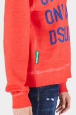 Dsquared2 Iconic One Life Organic Cotton Cool Sweatshirt D2 RED - Image 3