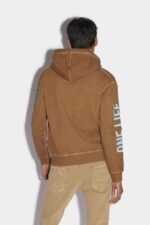 Dsquared2 Iconic One Life Organic Cotton Hooded Sweatshirt D2 BROWN - Image 2