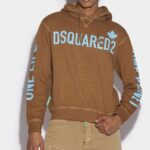 Dsquared2 Iconic One Life Organic Cotton Hooded Sweatshirt D2 BROWN