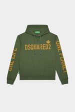 Dsquared2 Iconic One Life Organic Cotton Hooded Sweatshirt D2 GREEN