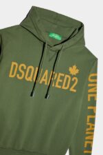 Dsquared2 Iconic One Life Organic Cotton Hooded Sweatshirt D2 GREEN - Image 3