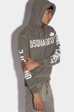Dsquared2 Iconic One Life Organic Cotton Hooded Sweatshirt D2 GREY
