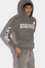 Dsquared2 Iconic One Life Organic Cotton Hooded Sweatshirt D2 GREY - Image 3