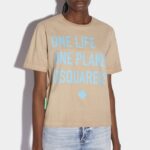 Dsquared2 Iconic One Life Partially Recycled Cotton T-Shirt BEIGE