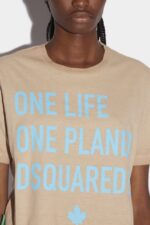 Dsquared2 Iconic One Life Partially Recycled Cotton T-Shirt BEIGE - Image 3