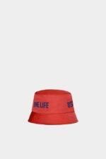 Dsquared2 Iconic One Life Recycled Nylon Bucket Hat GREEN/POPPY RED - Image 4