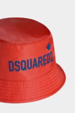 Dsquared2 Iconic One Life Recycled Nylon Bucket Hat GREEN/POPPY RED - Image 5