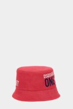 Dsquared2 Iconic One Life Recycled Nylon Bucket Hat POPPY RED/PETAL PINK - Image 4