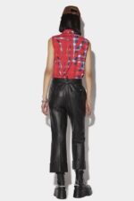 Dsquared2 Iconic ORANGE One Pleat Bell Bottom Trousers - Image 2