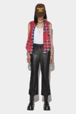Dsquared2 Iconic ORANGE One Pleat Bell Bottom Trousers - Image 3