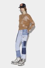 Dsquared2 Iconic Patchwork Bell Bottom Denim Jeans - Image 3